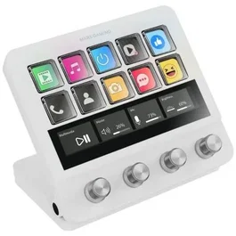 Mars Gaming MSDPROW Stream Deck MSD-PRO, 10 Teclas LCD + 4 Diales + Pantalla Táctil Personalizables para Streaming, Edición y Control - Blanco